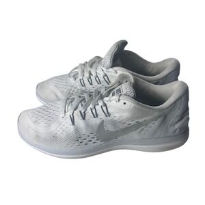 Nike Flex Run Womens Size 10 White Wolf Grey Running Shoes 898476-100